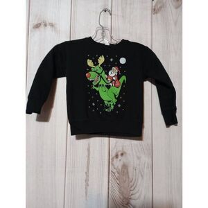 Rabbit Skins Shirt Toddler 4 Santa Dinosaur Black‎ Sweatshirt